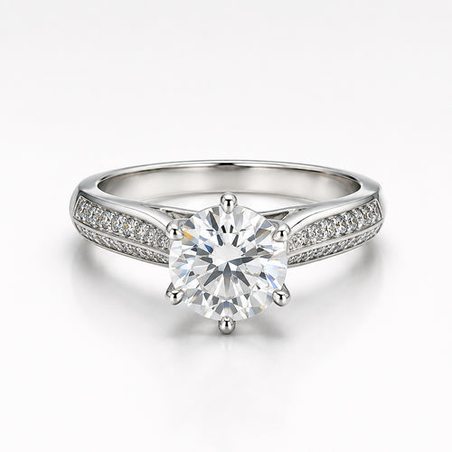 1 CT Brilliant Round Moissanite Solitaire Ring- 111238- MOS