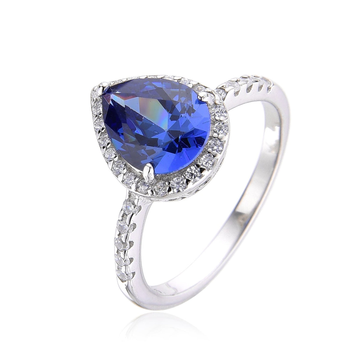 925 STERLING SILVER COLOR CHANGING CZ ZULTNITE DROP SHAPE RING-11130-204