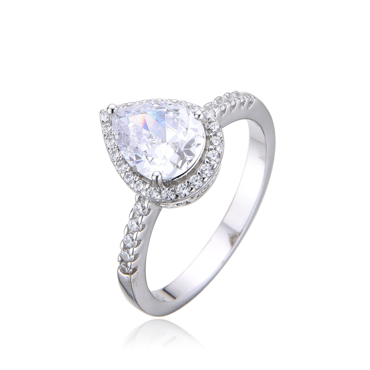 925 STERLING SILVER COLOR CHANGING CZ ZULTNITE DROP SHAPE RING-11130-204