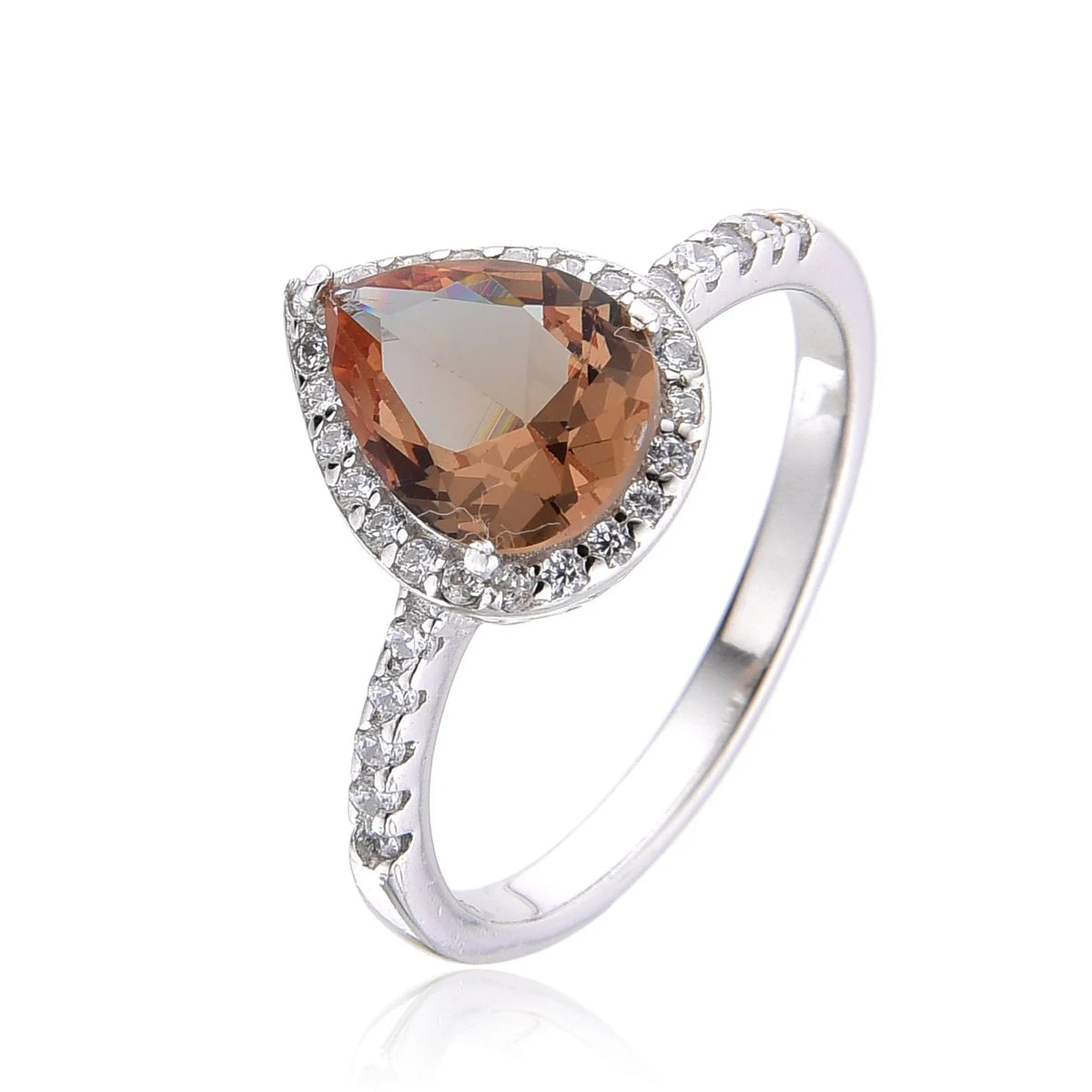 925 STERLING SILVER COLOR CHANGING CZ ZULTNITE DROP SHAPE RING-11130-204