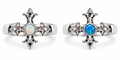 925 Sterling Silver  Lab-Created Opal Cross Ring - 111383-k5