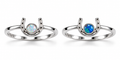 925 Sterling Silver Lab-Created horse shoe Opal Ring - 111408