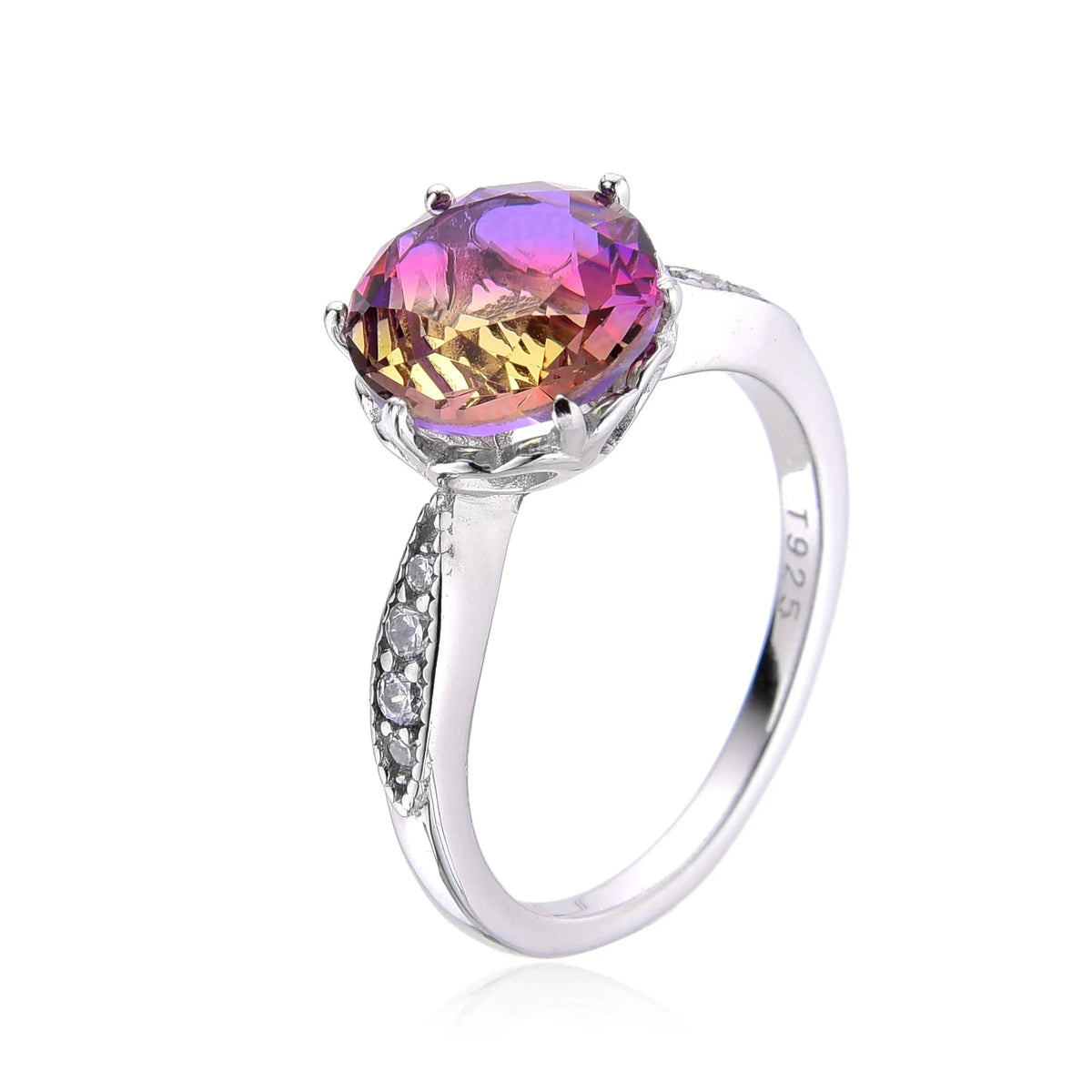 925 STERLING SILVER COLOR CHANGING CZ ZULTNITE ROUND STONE  RING-11247-204