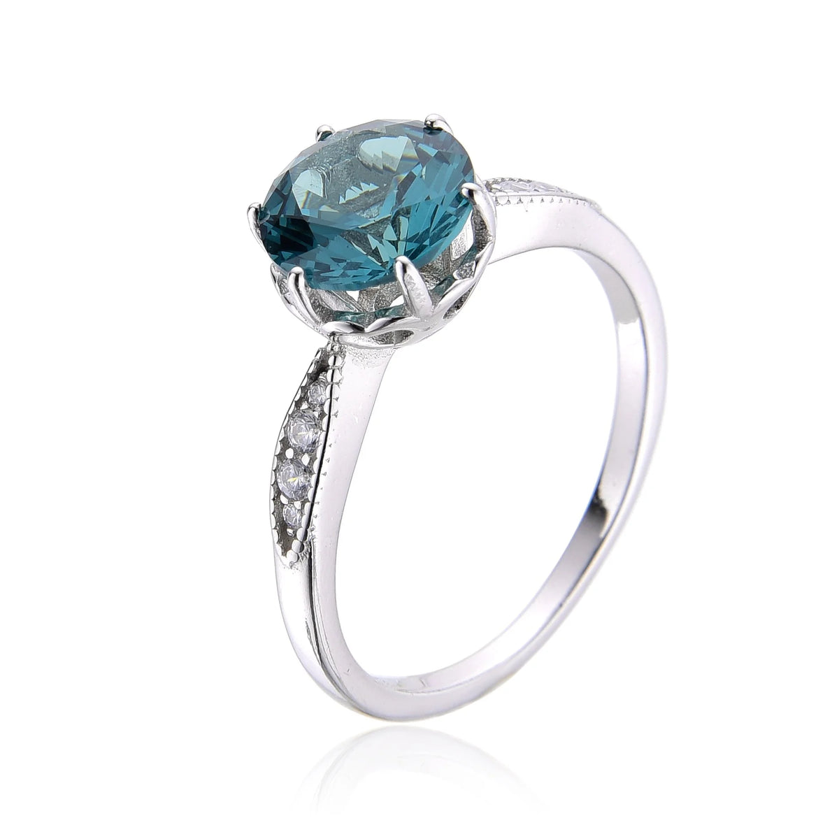 925 STERLING SILVER COLOR CHANGING CZ ZULTNITE ROUND STONE  RING-11247-204