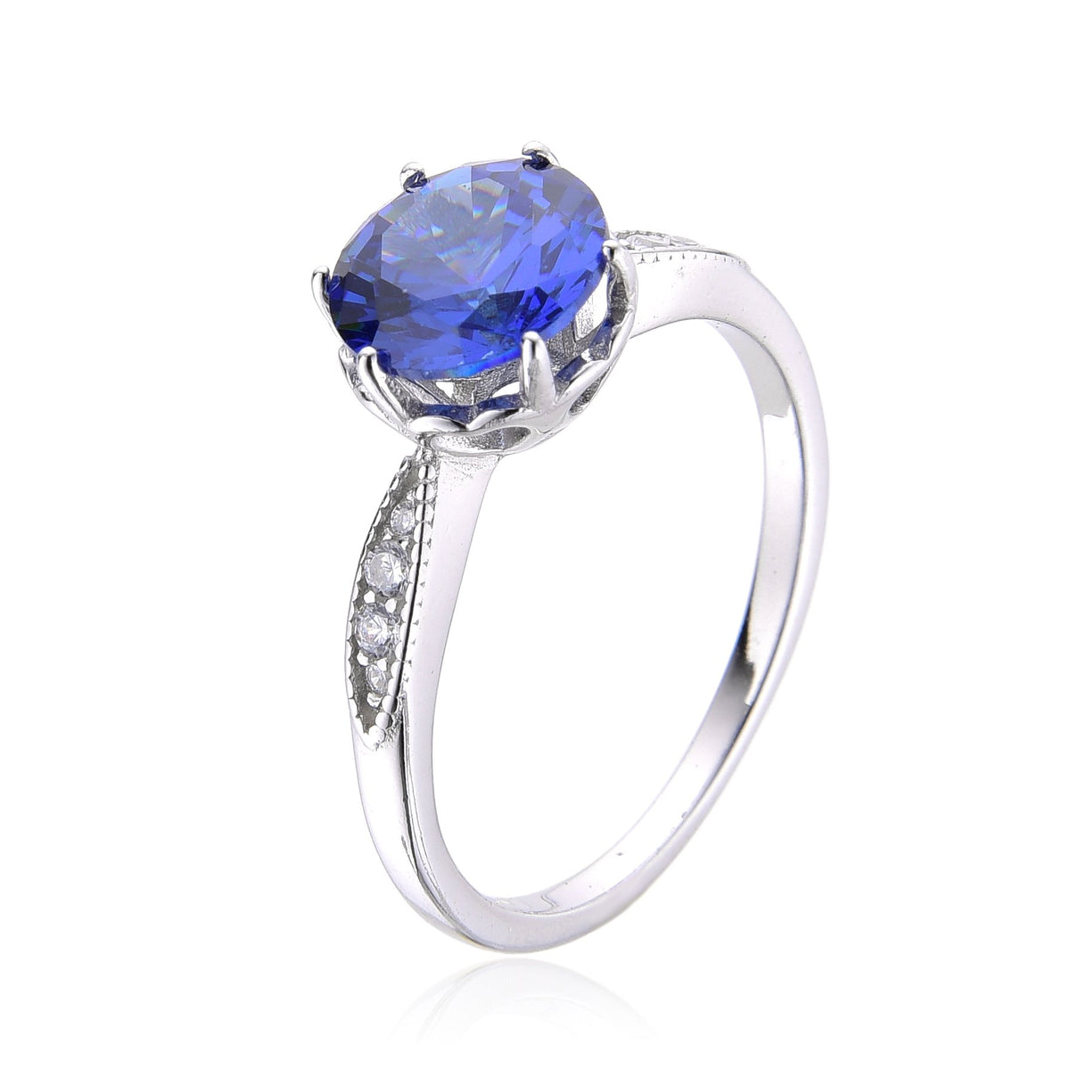 925 STERLING SILVER COLOR CHANGING CZ ZULTNITE ROUND STONE  RING-11247-204