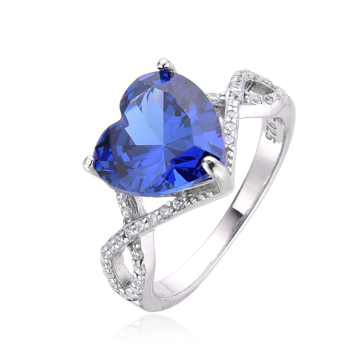 925 Sterling Silver Lab Grown White  Opal Heart shape halo ring-11360-k17