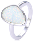 925 Sterling Silver Lab-Created Opal Ring - 11501