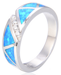 925 Sterling Silver Lab-Created Opal Ring - 11818