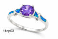 11OP03A Blue Opal center stone ring