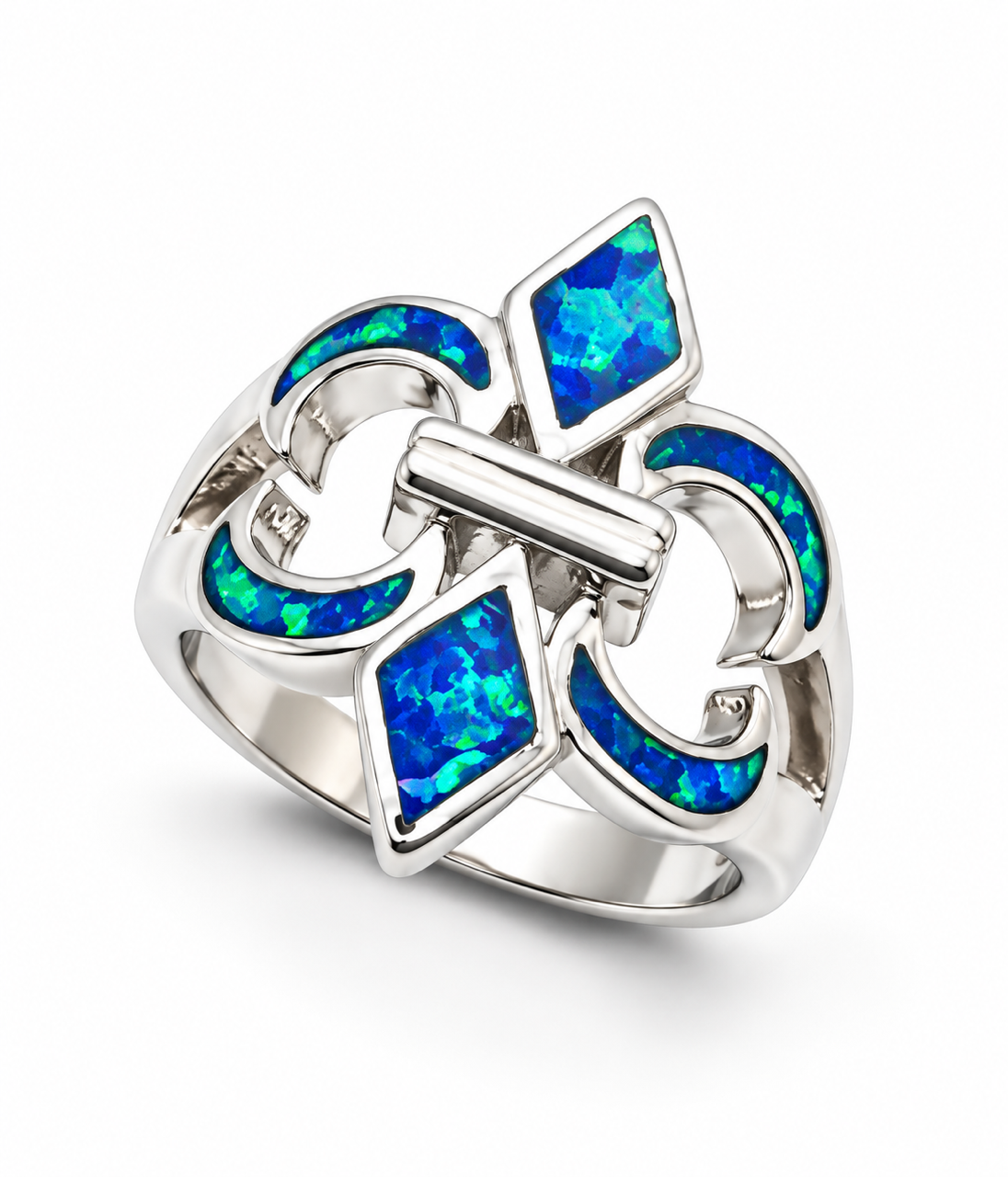 925 Sterling Silver Lab-Created Opal Ring - 11OP40