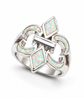 925 Sterling Silver Lab-Created Opal Ring - 11OP40