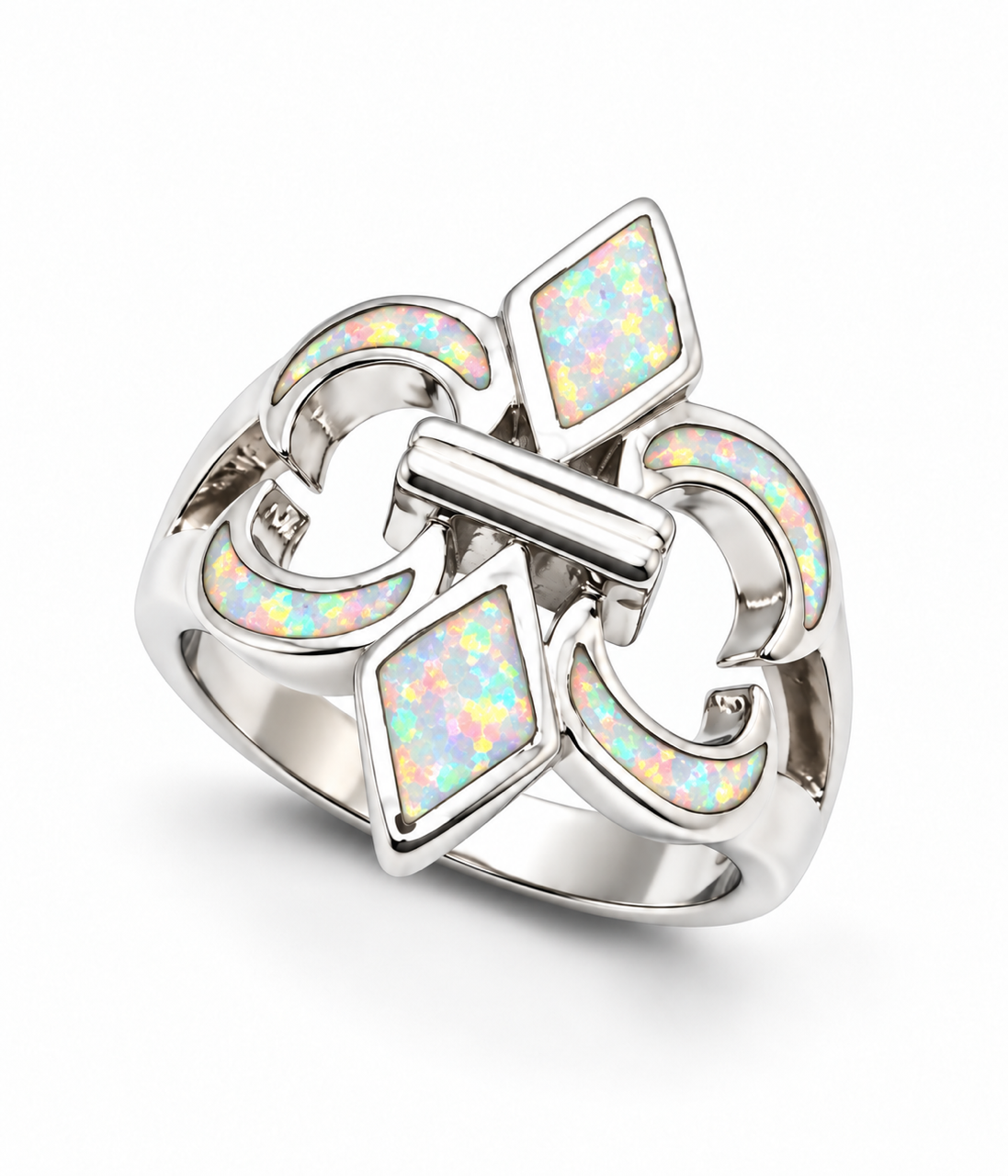 925 Sterling Silver Lab-Created Opal Ring - 11OP40