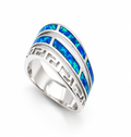 925 Sterling Silver Lab-Created Opal Ring - 11OP41