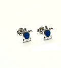925 Sterling Silver Lab Grown Blue Opal small Turtle stud, 22168-K5