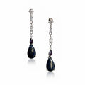 925 Sterling Silver Handcrafted long earrings with Pietersite Stone-22004- PIT