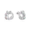 925 STERLING SILVER LAB GROW WHITE OPAL PICOC EARRINGS -22936