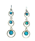 925 STERLING SILVER Lab Grown Blue Opal Long Circle earrings - 22op35-k5