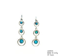925 Sterling Silver Lab Grown Blue Opal Dangling round shape earrings-22op35-k5