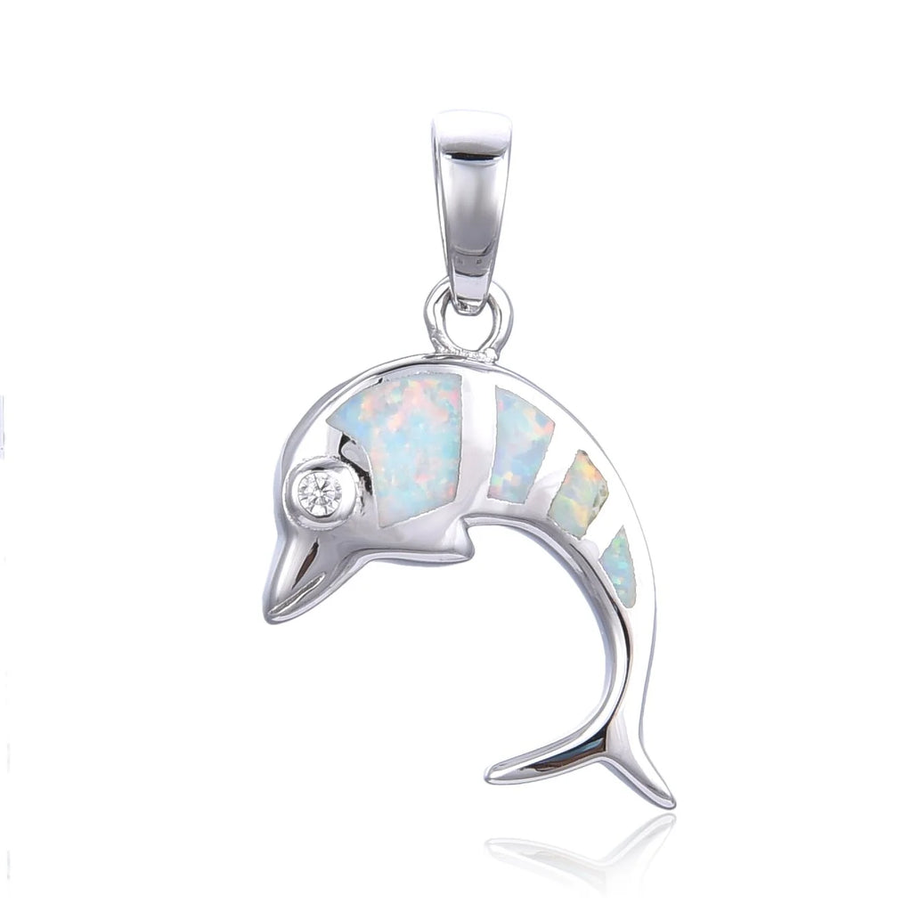 925 sterling Silver Lab Grown White Opal Delphine inlaid setting-33100-k17