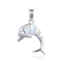 925 sterling Silver Lab Grown White Opal Delphine inlaid setting-33100-k17