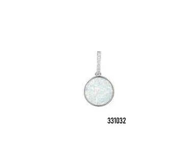 925 Sterling Silver Lab Grown White Opal inlaid long Pendant-331032-k17