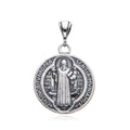 925 Sterling Silver Saint Benedict medal, 2 sided , 331052 -1/4 size