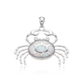 925 Sterling Silver Lab Grown White Opal Crab Pendant-331240-k17