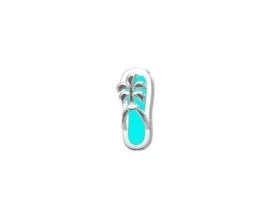925 Sterling Silver Lab Grown Blue opal sandal palm tree pendant -33573-k5