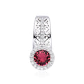 925 Sterling Silver Round Shape cz ruby stone - 33725-RB