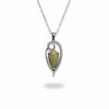 925 Silver Yellow Ageta gemstone Pendant-33OP93-YEL