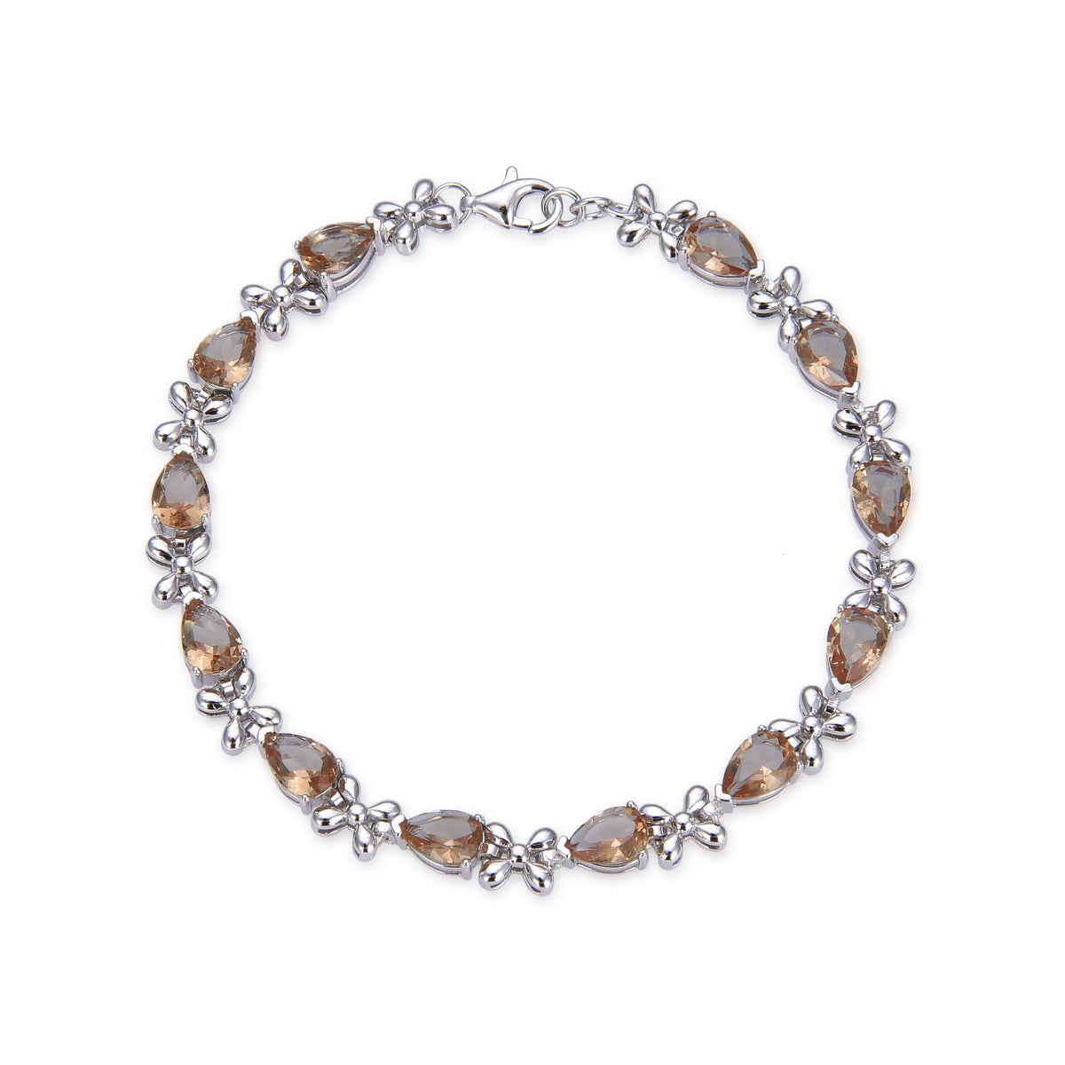 925 Sterling Silver Color Changing Stone  Sultanita  pear Shape Bracelet -44113-204