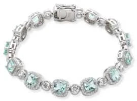 925 Sterling Silver Lab Grown Blue Opal Center Stone setting Bracelet-44311-k5-11op14-k5