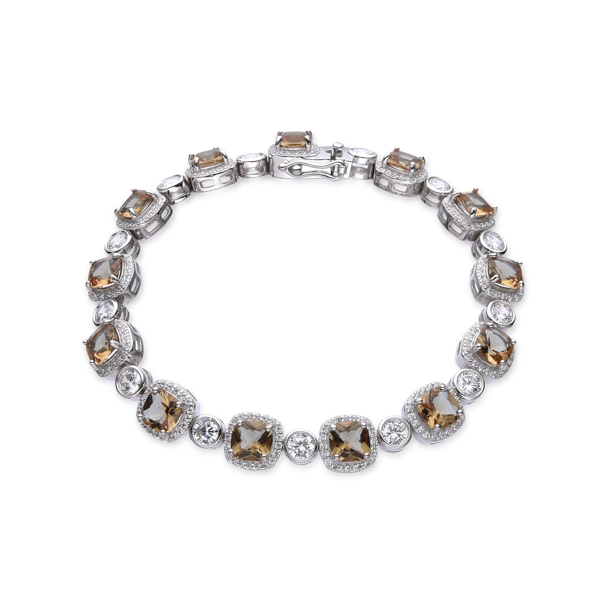 925 Sterling Silver Lab Grown Blue Opal Center Stone setting Bracelet-44311-k5-11op14-k5