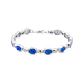 925 STERLING SILVER LAB GROWN BLUE & WHITE OPAL OVAL BRACELETS -44317-K5