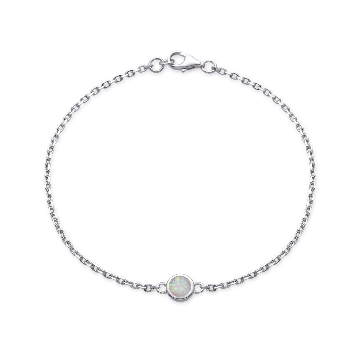 925 STERLING SILVER LAB GROWN BLUE & WHITE OPAL OVAL BRACELETS ADJUSTABLE -44328-K5