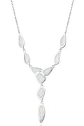 55083-925 STERLING SILVER LAB GROWN WHITE OPAL LONG NECKLACE-55083-K17