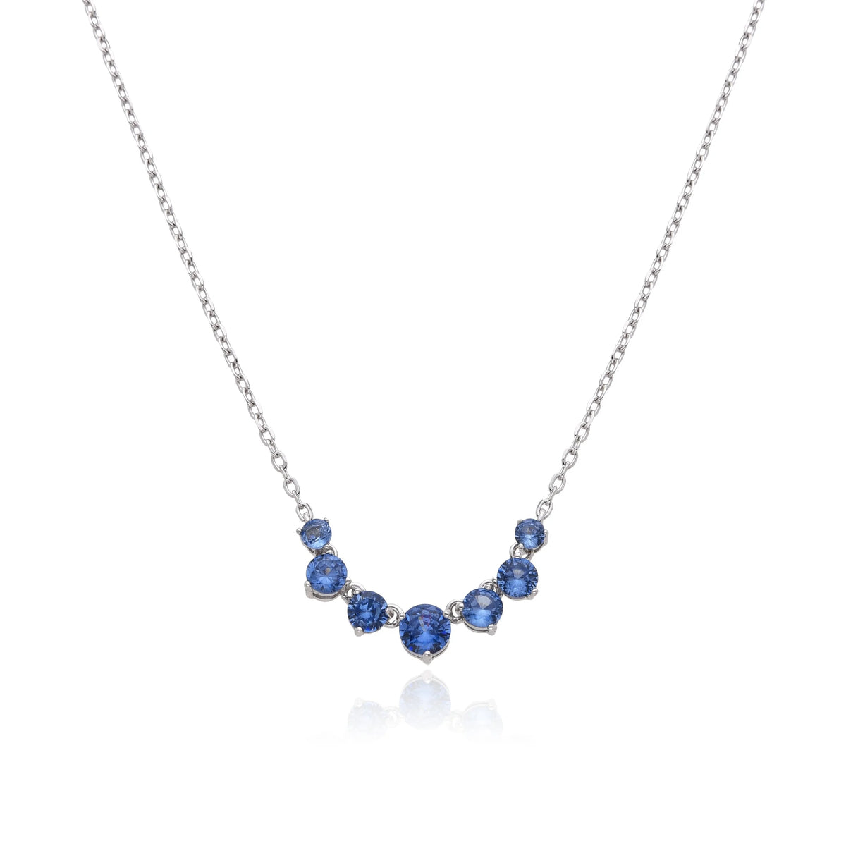 925 STERLING SILVER SIMULATED TANZNITE STONE DROP NECKLACES - 55193-TZ