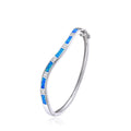 925 STERLING SILVER LAN GROWN BLUE OPAL BANGLE-66060-K5