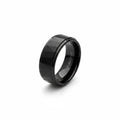 Black Tungsten Wedding Band Ring with beveled edge and high polished Finish,TNGR00010