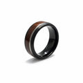 Tungsten Black Color  Men's Wooden Inlay Tungsten Band, black accent line-TNGR0002