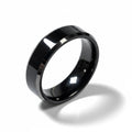 Tungsten Black Wedding Band Ring,Beveled Edge ring-TNGR0004