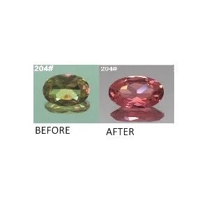 925 Sterling Silver Color Changing CZ Tourmaline Sultanite Stone Solitaire Ring — Infinity Style, Oval Stone, 6×8mm (Item #11